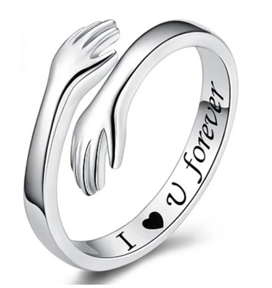 Hug Ring "I Love You Forever" made of 925 Sterling Silver