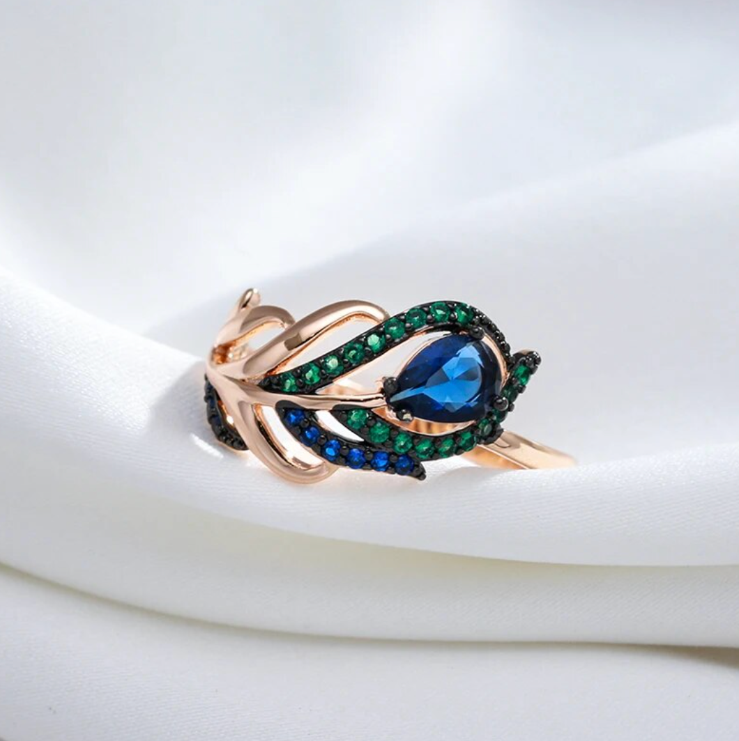 Peacock Set with 18K Rose Gold Plating