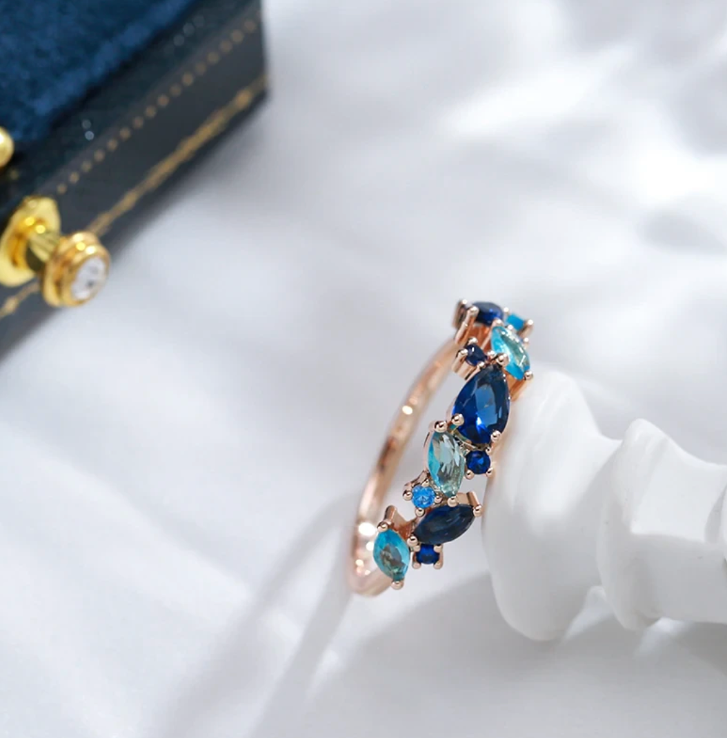 Set of sea tears with 18-carat rose gold plating