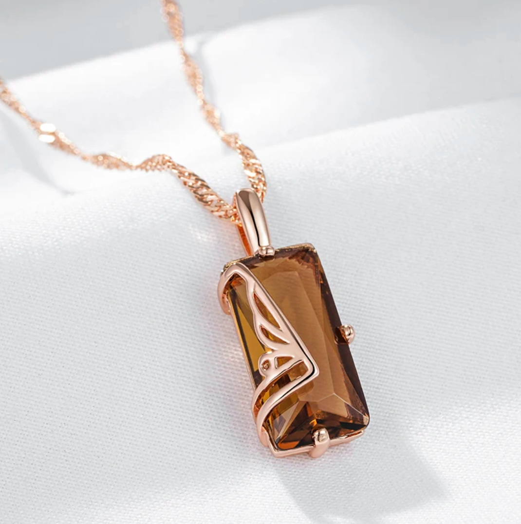 Earrings set with 18kt rose gold plating
