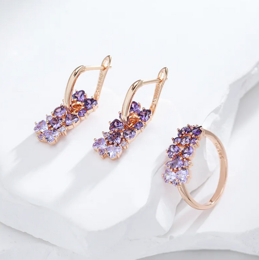 Amethyst with 18 Karat Rose Gold Plating