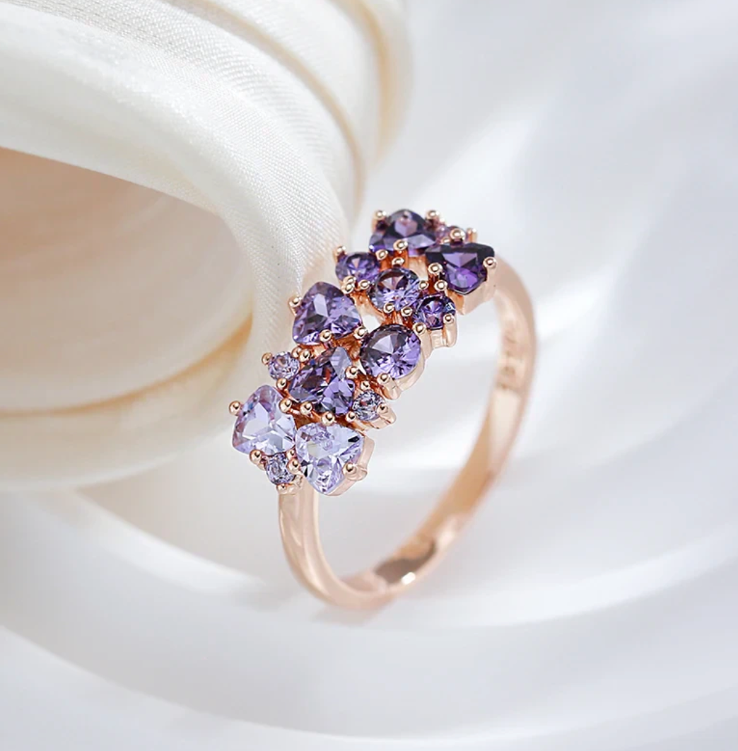 Amethyst with 18 Karat Rose Gold Plating