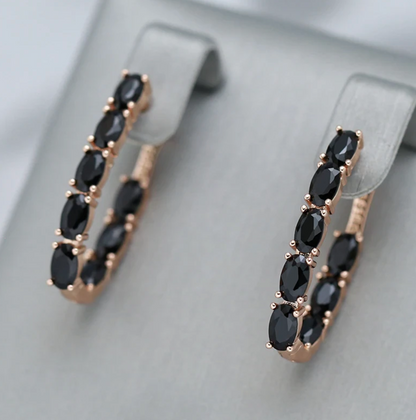Evening Black Zirconia, 18 Kt. Rose Gold Plated