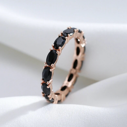 Evening Black Zirconia, 18 Kt. Rose Gold Plated