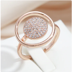 Adjustable 18K Rose Gold Plated Zirconia Ring