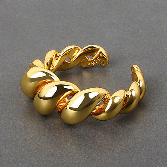 18K Gold Plated Spiral Ring