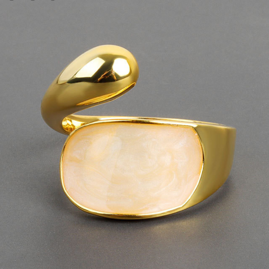 Adjustable modernist ring, 18K gold plated