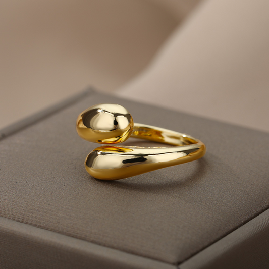 Adjustable 18K Gold Plated Ring with Fine Design