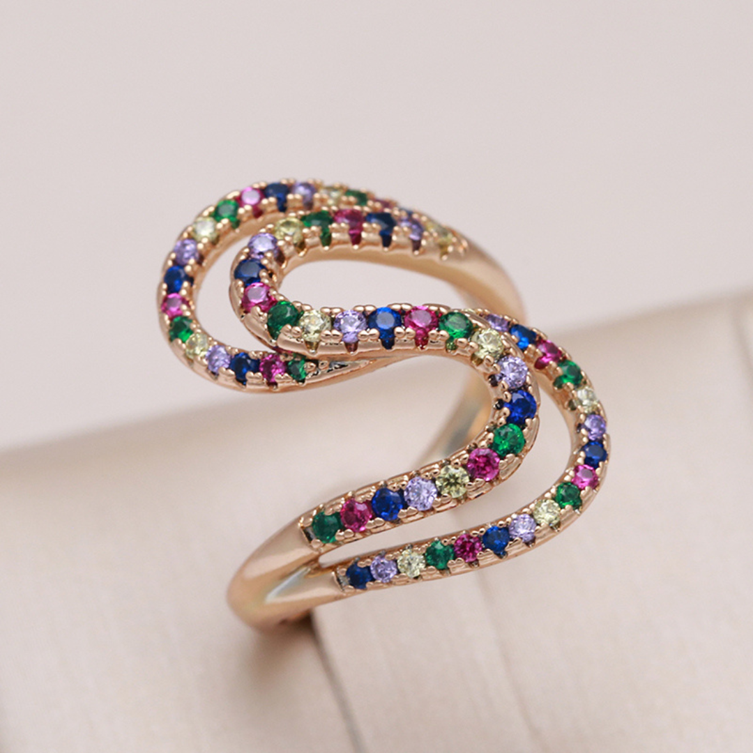 18K Gold-Plated Ring with Zirconia