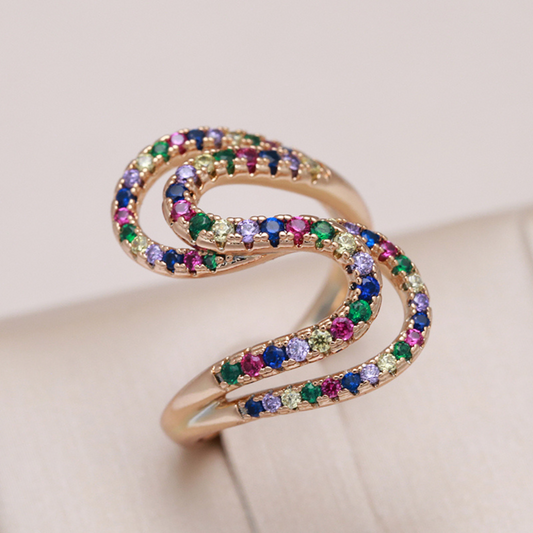 18K Gold-Plated Ring with Zirconia