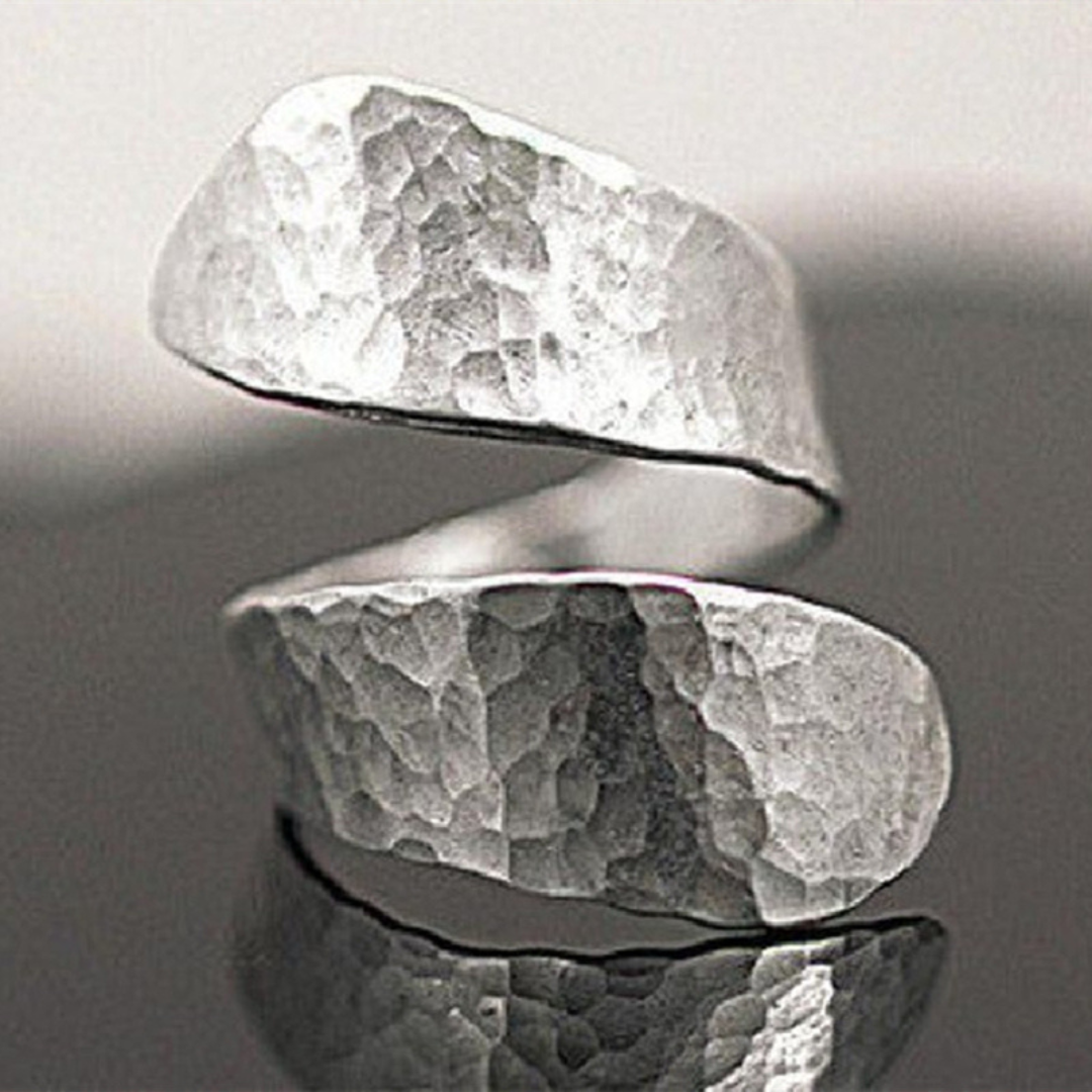 Modernist Spiral Ring with Relief Made of 925 Sterling Silver