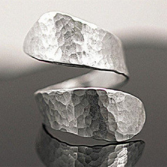 Modernist Spiral Ring with Relief Made of 925 Sterling Silver