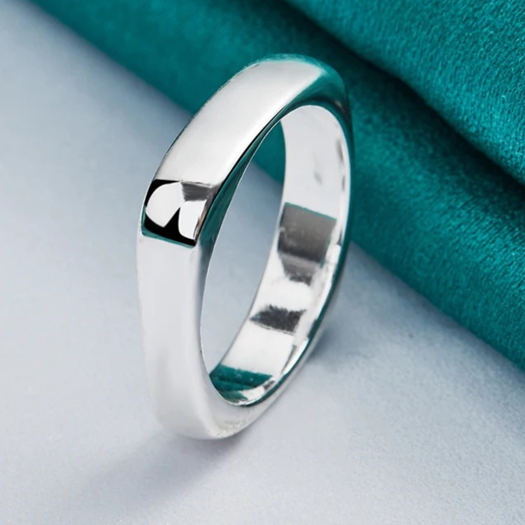 925 Sterling Silver Simple Adjustable Square Ring