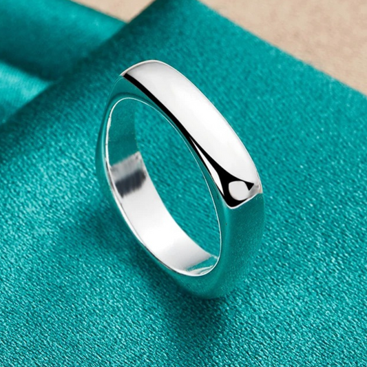 925 Sterling Silver Simple Adjustable Square Ring