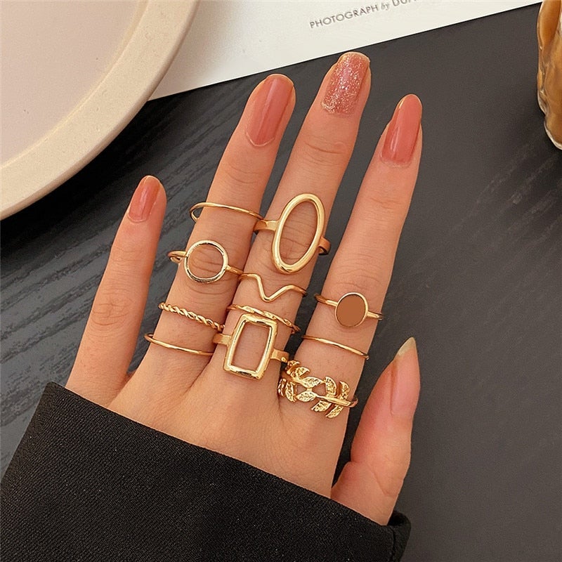 Pack of 11 Silver Rings