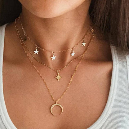 Moon necklace in silver