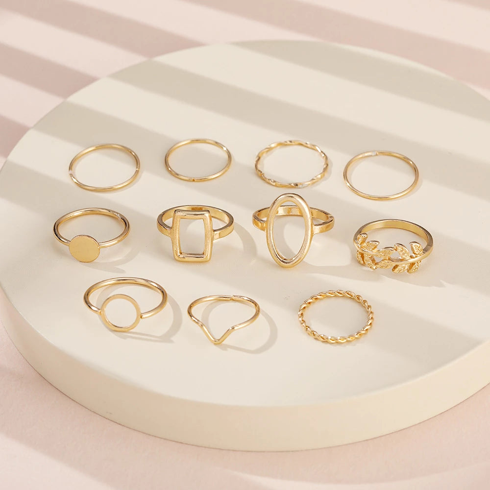 Pack of 11 Silver Rings