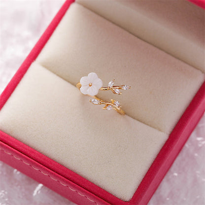 Adjustable Ring Wildflower with Gold