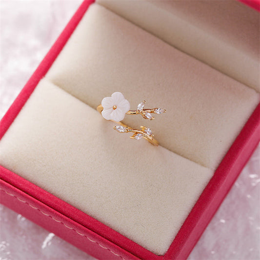 Adjustable Ring Wildflower with Gold
