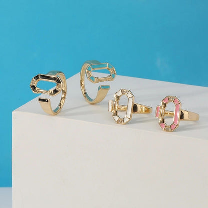 18 Carat Gold Plated Round Colored Rings