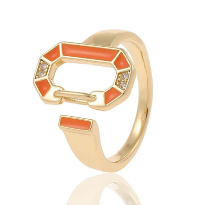 18 Carat Gold Plated Round Colored Rings