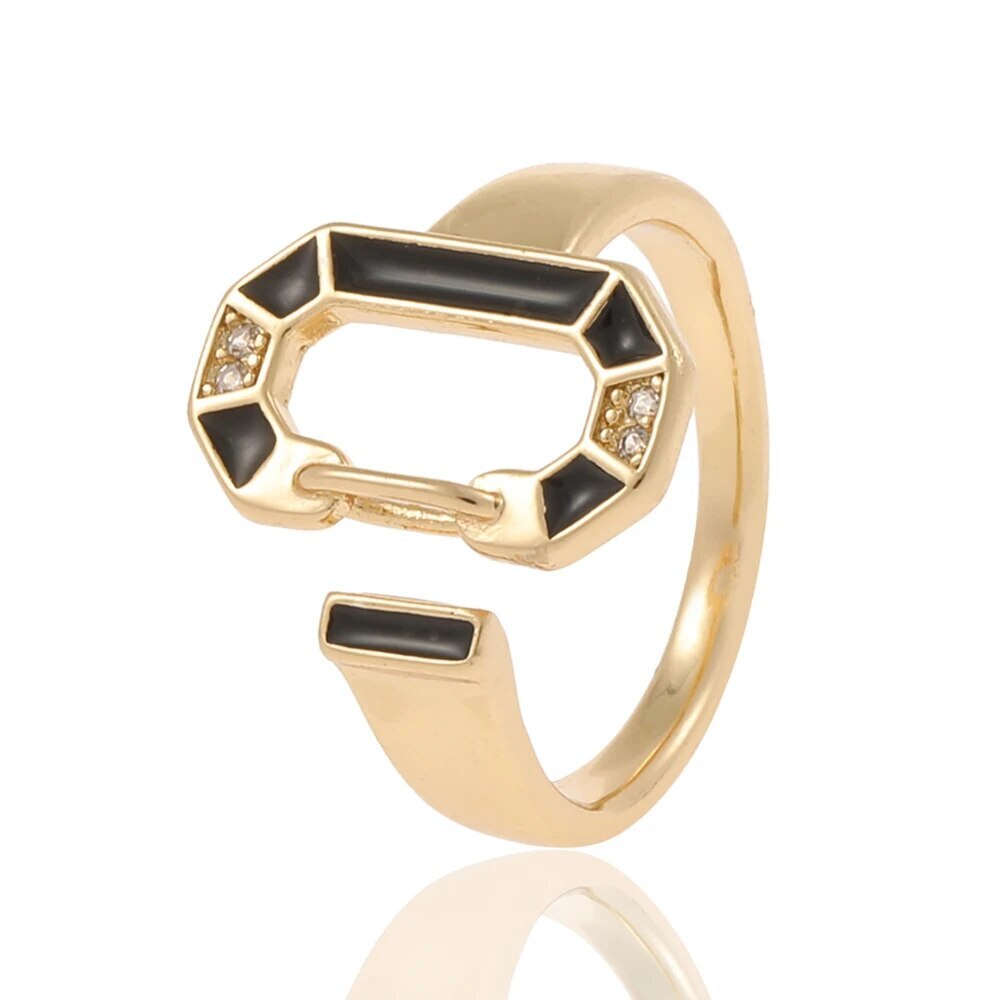 18 Carat Gold Plated Round Colored Rings