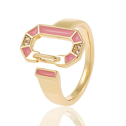 18 Carat Gold Plated Round Colored Rings