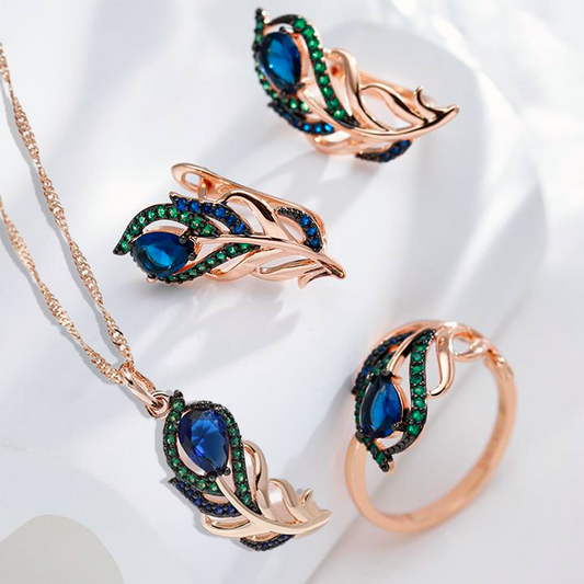 Peacock Set with 18K Rose Gold Plating