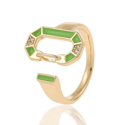 18 Carat Gold Plated Round Colored Rings
