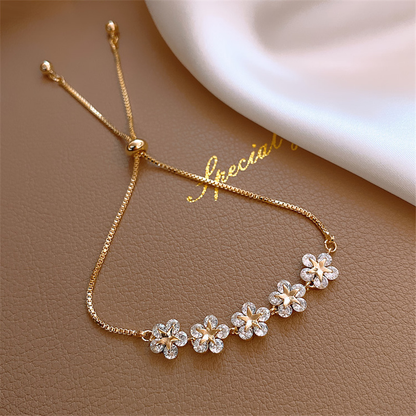 Gold Crystal Daisy Bracelet