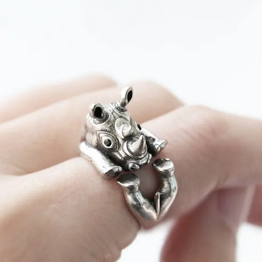 Rhinoceros Ring in Silver