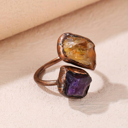Vintage Natural Intarsia Stone Ring