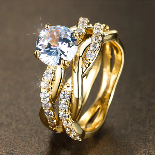 Vintage sparkling ring set
