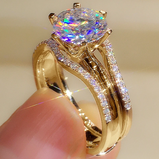 Vintage colorful sparkling ring set