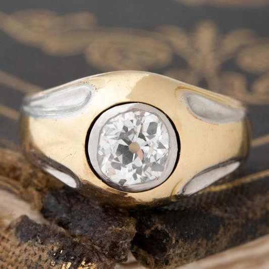 Vintage Golden Shiny Ball Ring