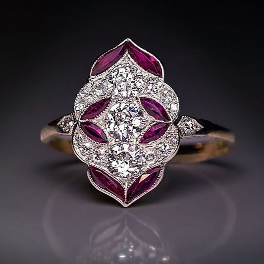 Vintage Ring with Purple Crystal