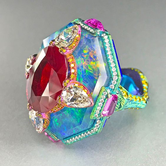 Chromatic Multicolored Vintage Ring