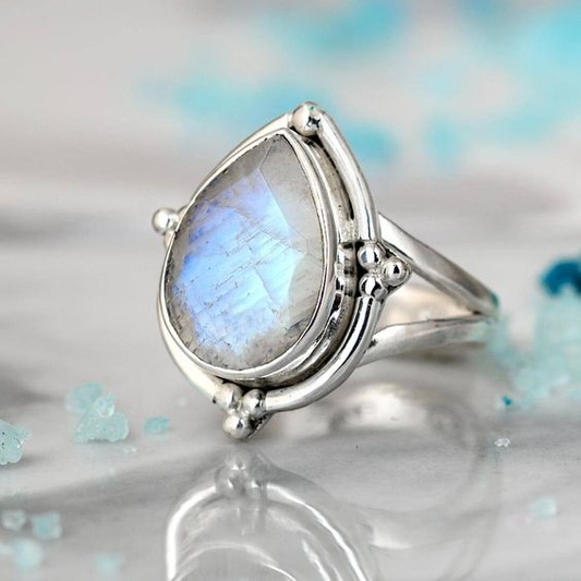Vintage White Opal Teardrop Ring