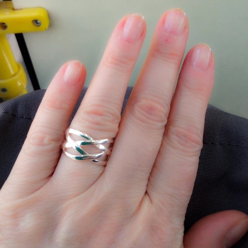 Braided Design Ring made of 925 Sterling Silver