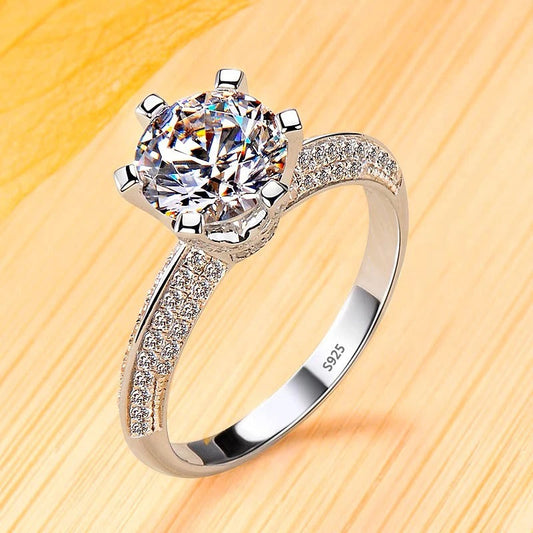Adjustable 925 Sterling Silver Ring with Noble Zirconia Stones