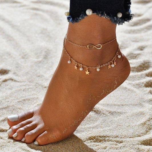 Infinite Ankle Bracelet + Pearls and Stars